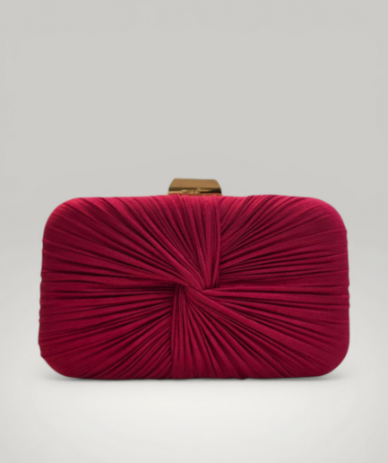 Spoločenská clutch kabelka so zlatými prvkami - ružová